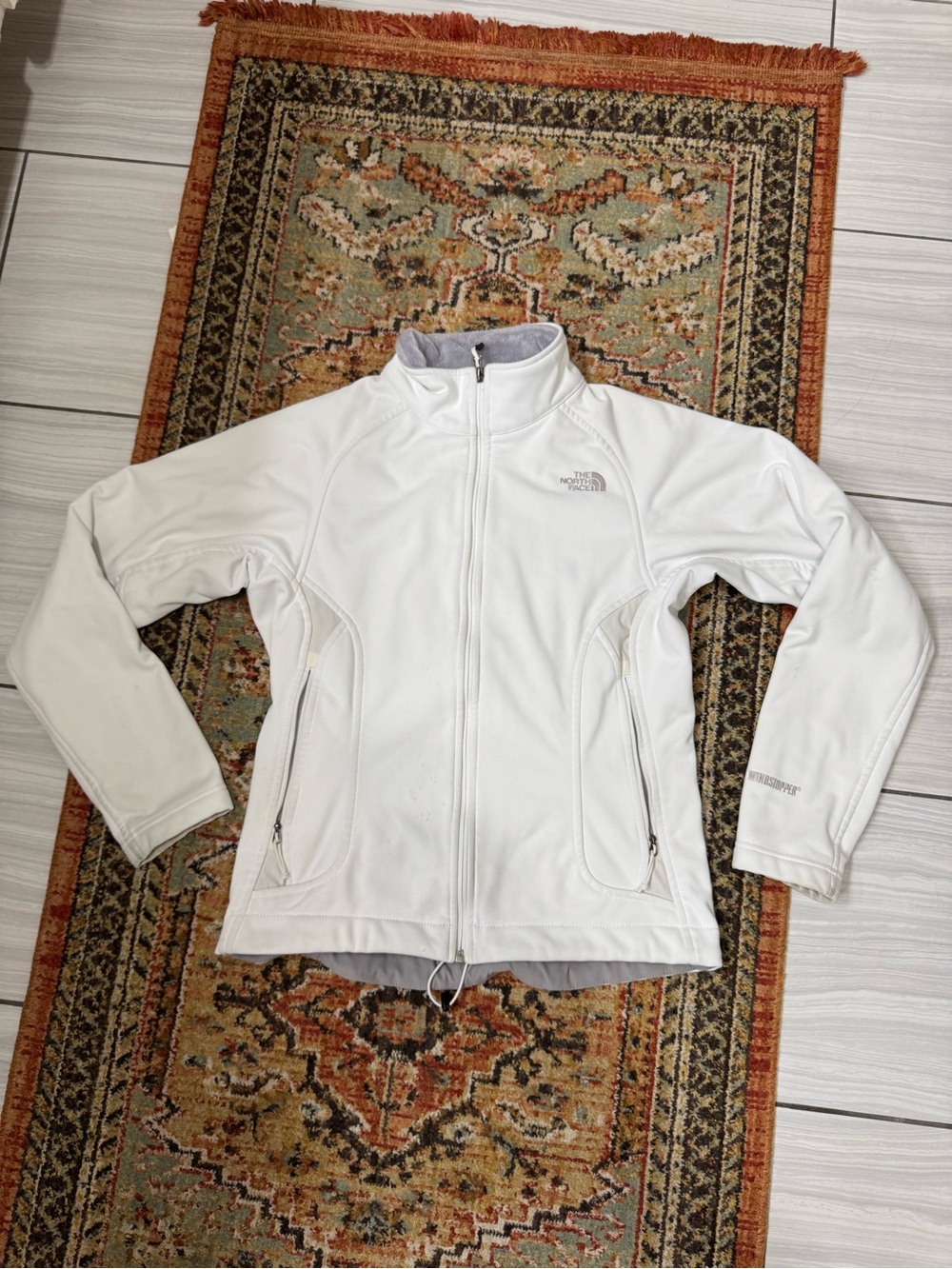 The North Face White Full-Zip Softshell Jacket